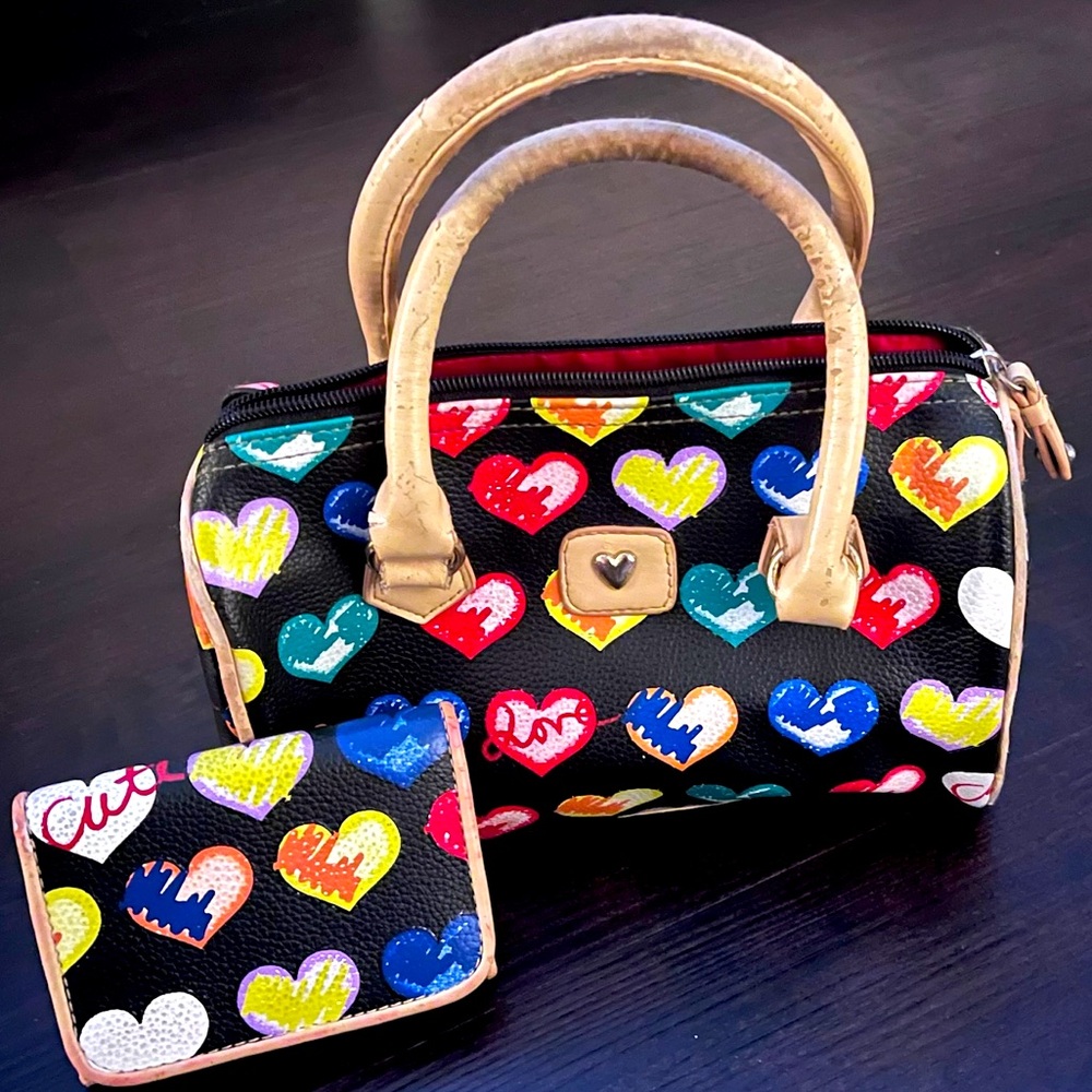 Colorful handbag & wallet (matching set)